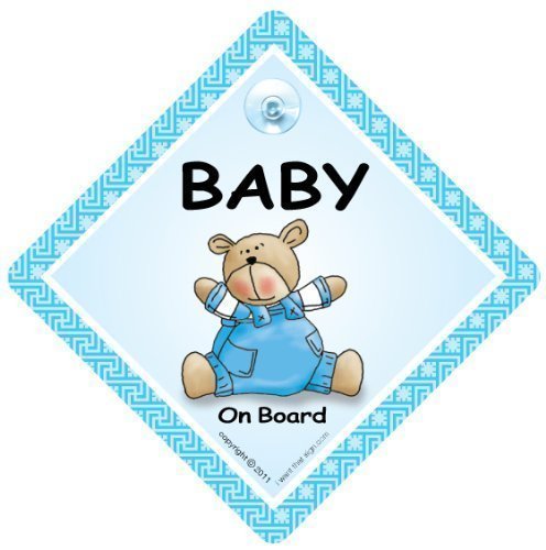 Baby On Board Car Sign, Big Blue, Bumper Sticker, Car