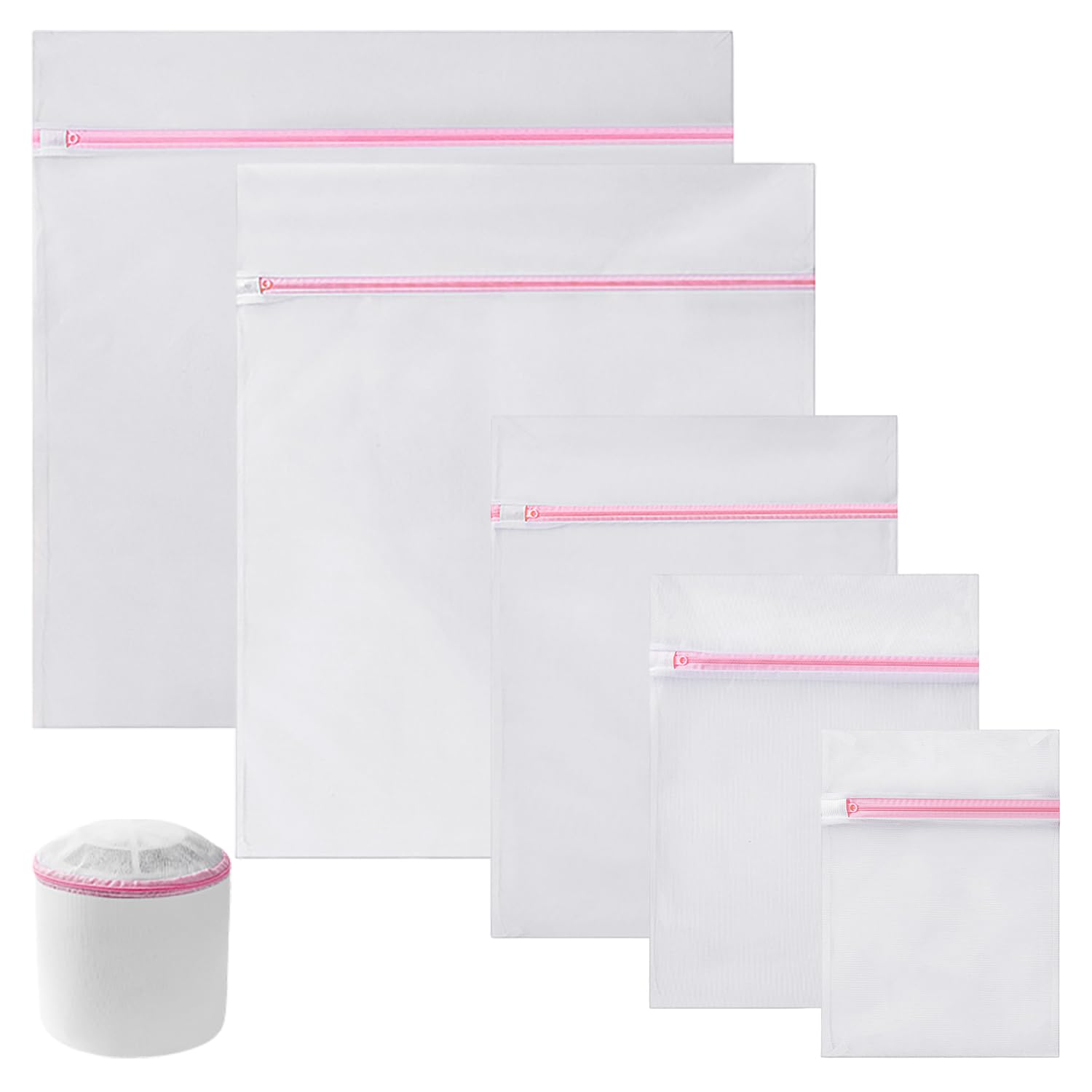 Enreluya 6PCS Mesh Laundry Bags, Reuse Durable Washing Machine Bag, Net Washing Bag for Delicates Blouse, Hosiery, Underwear, Bra, Lingerie and Baby Clothes