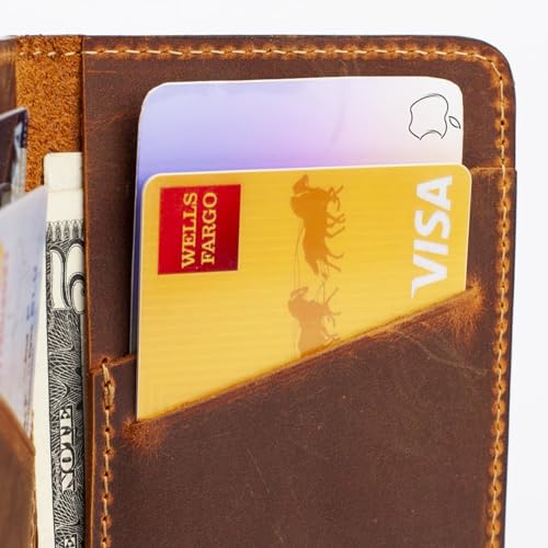 Handmade Slim Wallet for Men and Card Holder, Minimalist Wallet for Men, Card Holder Wallet, Front Pocket Wallets for Men, Credit Card Holder, Business Card Holder (Orange Camel)4