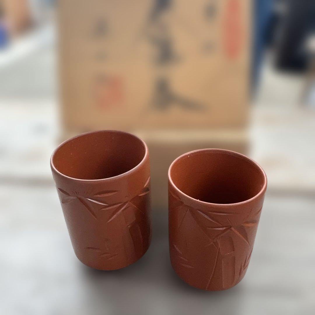 Amazon.co.jp: 常滑焼 朱泥 夫婦湯呑み茶碗 : ホーム＆キッチン