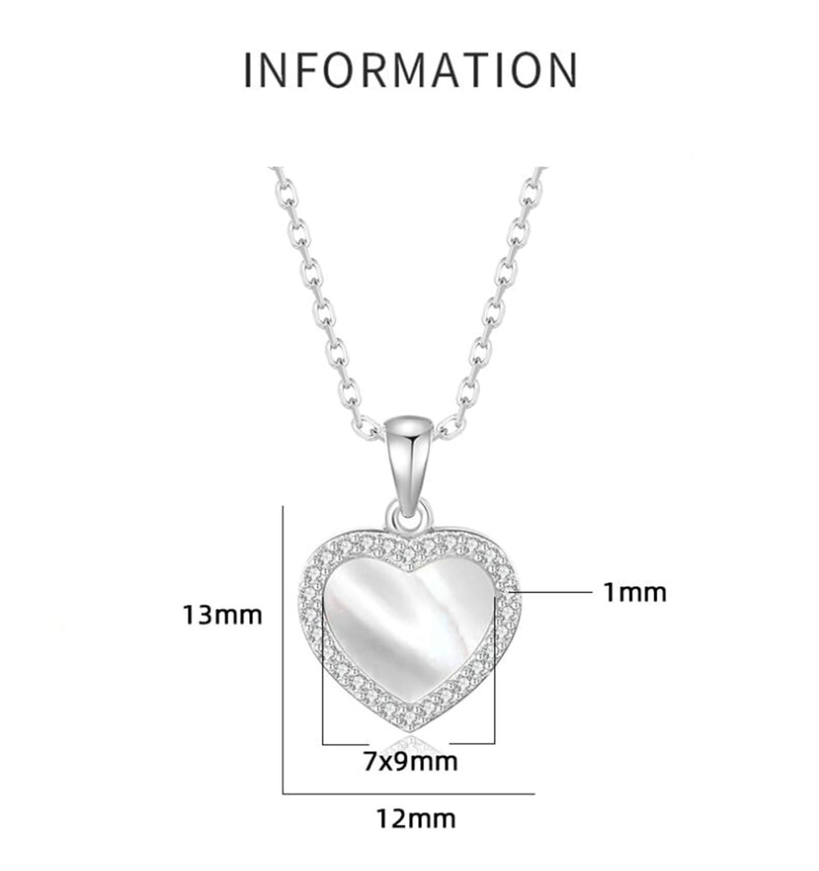 Collana Oro Bianco con Ciondolo, Cuore con Moissanite Collana Donna in Oro 375/585/750, 40+5cm