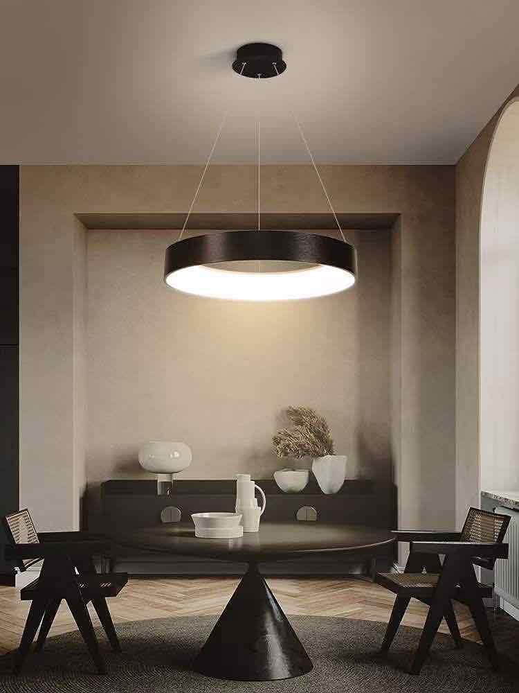 CITRA Acrylic Hanging Chandelier 500 mm Ring Ceiling Pendant Lamp (Warm White , Black)