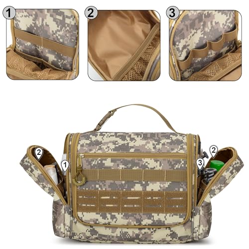 Image of Tactical Toiletry Bag for Men, Large Hanging Dopp Kit Hygiene Bag | Travel Toiletry Bag with Hook, Dry & Wet Pockets, Shower Bag for Toiletries, Grooming, Shaving Care & Travel Essentials