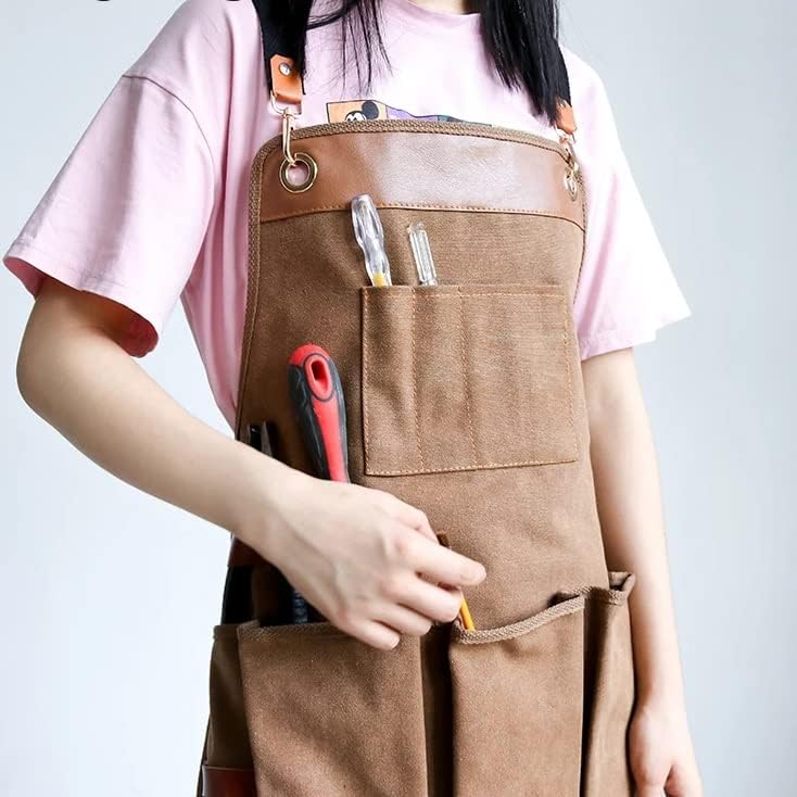 Chef Carpenter Gardening Denim Apron Overalls Painting Coffee Milk Tea Work Clothes