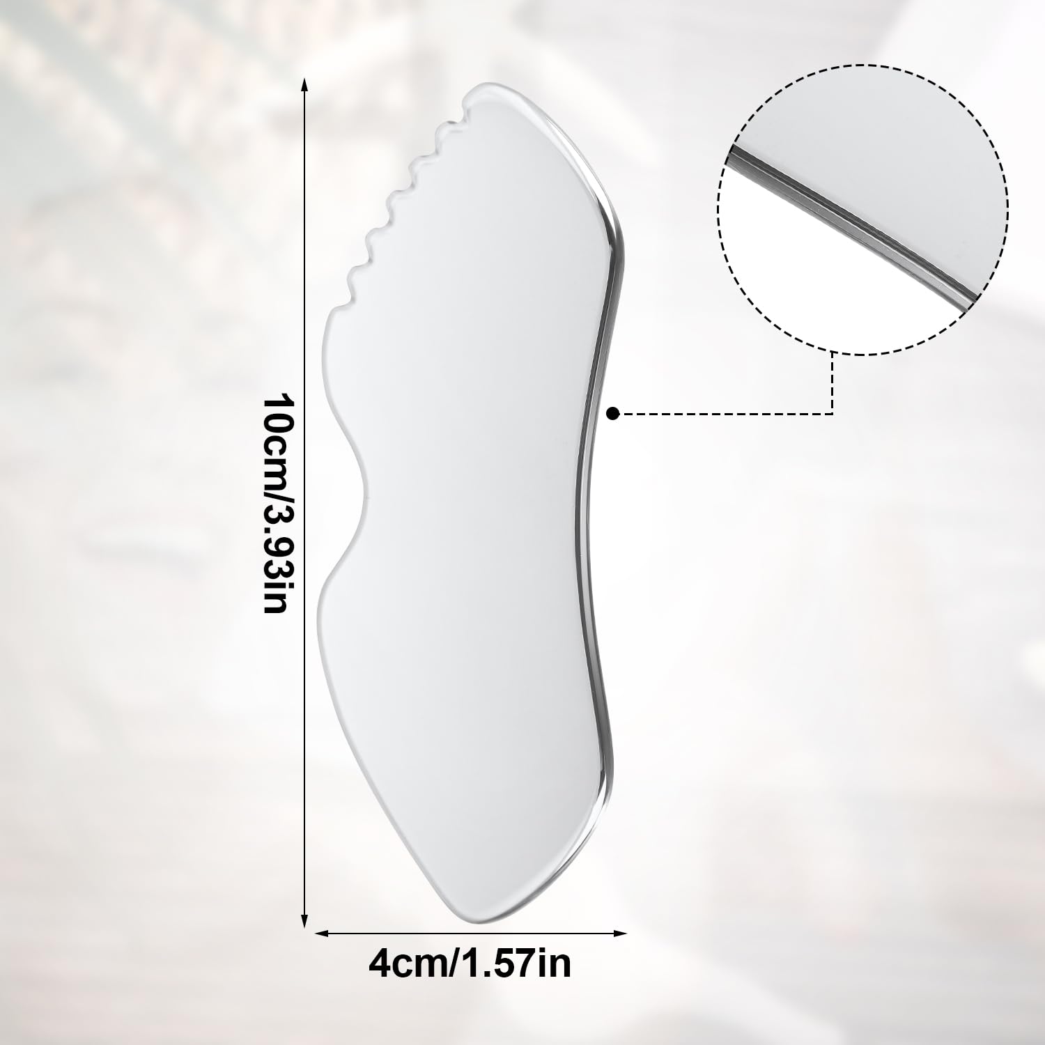 Stainless Steel Gua Sha Facial Tool, Smooth Standard Size Guasha Tool for Face with Gears with Velvet Bag Gua Sha Body Tool for Chin Elbows Limbs Back Abdomen Acupressure - Image 2