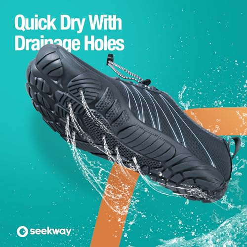 Image of SEEKWAY Mens Womens Water Shoes Quick-Dry Aqua Sock Barefoot Athletic Sports Shoes for Outdoor Beach Swim surf Walking Diving Boating Hiking Pool