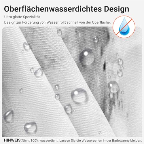 Lerores Shower Curtain, 100 x 200 cm, Marble, Weighted Hem, Anti-Mould Textile, Waterproof - Image 2