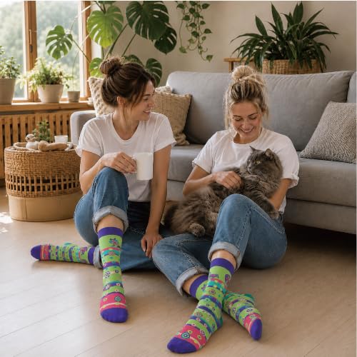 Jianhua Goddess Women's Novelty Crew Socks Cat & Mouse - image 2