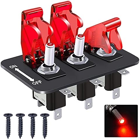 Taiss 3 Gang Rocker Toggle Switch Panel Cover