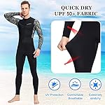 Dive Skins for Women Men Full Body Swimsuit Rash Guard Scuba Skin Thin Wetsuit, One Piece Long Sleeve Quick Dry Diving Skin UV Protection Surfing Spandex Wet Suit for Snorkeling Water Sport - Image 4