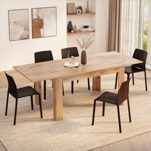 Mobili Fiver, Table de Salle à Manger Extensible Facile 140 (220 x 90 cm) en chêne Rustique fabriquée en Italie