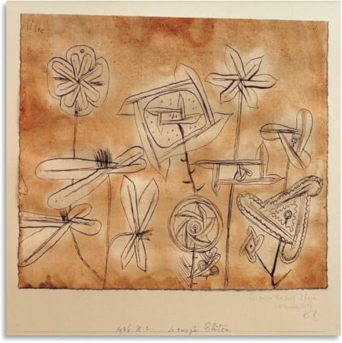 Impressions sur toile Paul Klee fleurs en mouvement pour une peinture esthétique murale
