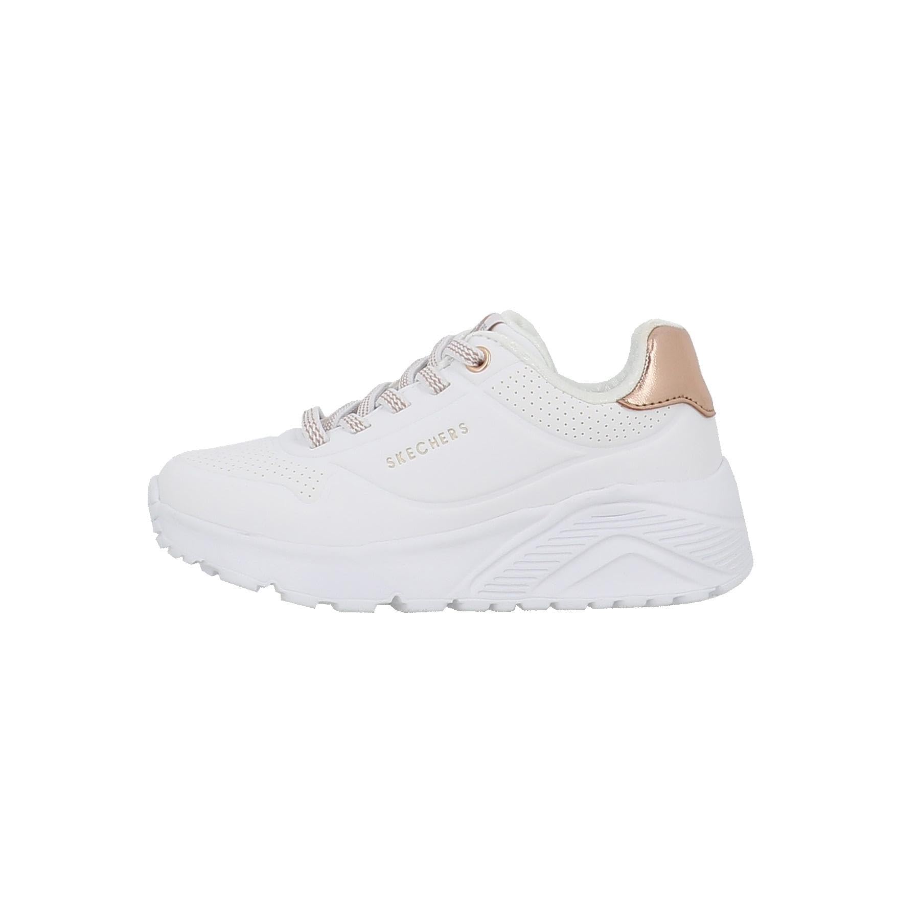 Skechers Girl's UNO LITE Sneaker, White, 11.5 UK Child