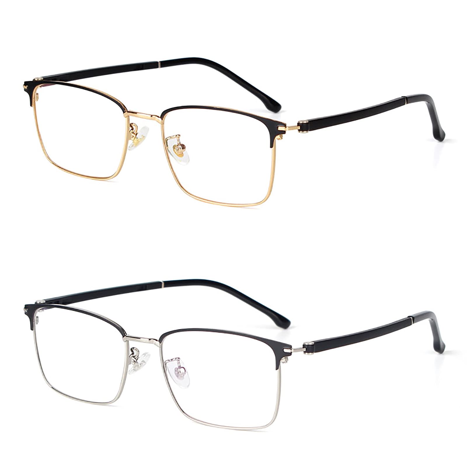 Un Pack de 2 Gafas de Lectura para Hombres/Mujeres, Gafas Anti Luz Azul, Gafas de Lectura Graduadas Ultra Delgadas, Gafas Ligeras con Bisagra de Resorte, para Leer, Practicas,Comodas (+250)