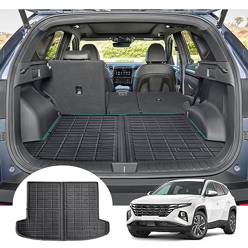 GAFAT Kompatibel mit Hyundai Tucson NX4 IV 2021-2026 2027 Kofferraummatte, Leicht zu Falten, Facelift 2025 Tucson Hybrid/N-Line TPE Allwetter-Kofferraumwanne, Original 3D Scannen Multifunktion