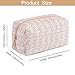HHQQWZ Makeup Bag Travel Cosmetic Bag for Women Girls, Zipper Make Up Pouch, Floral Flowers Toiletry Organizer Makeup, Portable Storage Cosmetic Travel Cloth Bag (Pink)