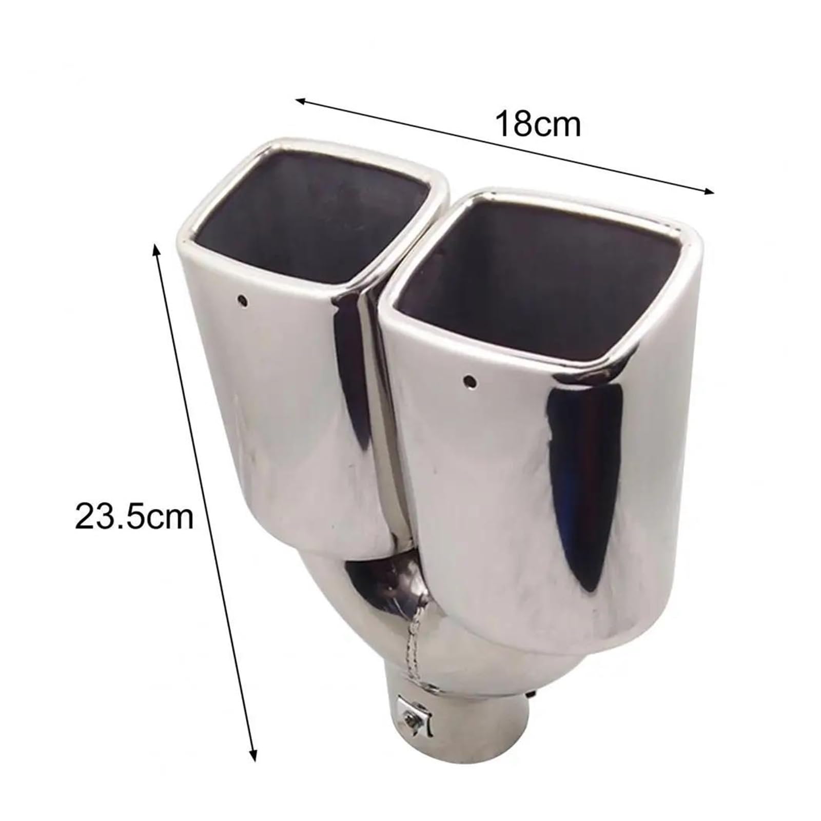 Tubo Flexible Escape Silenciador Tubo Escape Silenciador Tubo De Escape De Doble Salida De Acero Inoxidable Resistente Al Desgaste Con Boca Cuadrada Para Coche Coche Escape