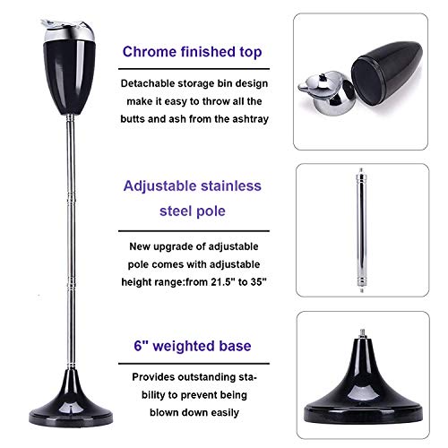 RELIANCERFloorStandingAshTraywithLidAdjustableHeightfrom215