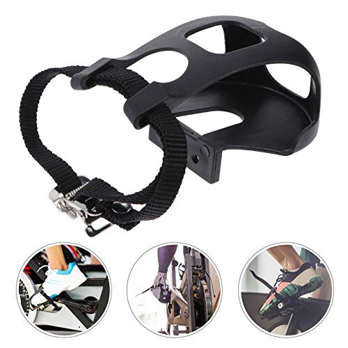 BESPORTBLE Pedais da Bicicleta Com Clips Dedo Do Pé Gaiola E Tiras De Fitness Exercício Spin Bike Pe