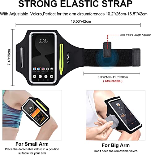 Sportarmband Handy Universal, Handyhalterung Joggen Mit Kopfhörer Tasche Running Armband für iPhone 16 Pro Max/15 Pro/14 Pro/13/12/11 Handytasche für Joggen Running Bis zu 6,9'