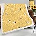 Couverture jaune en nid d'abeille géométrique pour canapé-lit, couverture en polaire sherpa, confortable et chaude en laine d'agneau - 127 x 152 cm