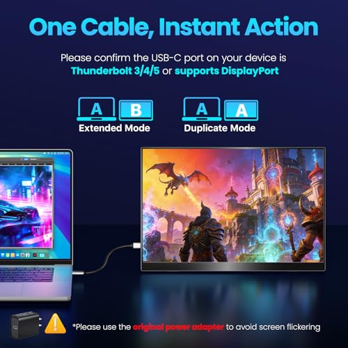 Image of Upperizon Portable Monitor 16 inch 2K QHD 2560X1600 145% sRGB 240 Hz HDR HDMI USB-C Travel Monitor for Laptop MacBook PC Surface PS5 Xbox, External Display with Kickstand & Speakers, VESA Compatible