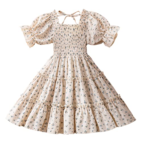 TTYAOVO Little Girl Smocked Dress Princess Casual Summer Sundress