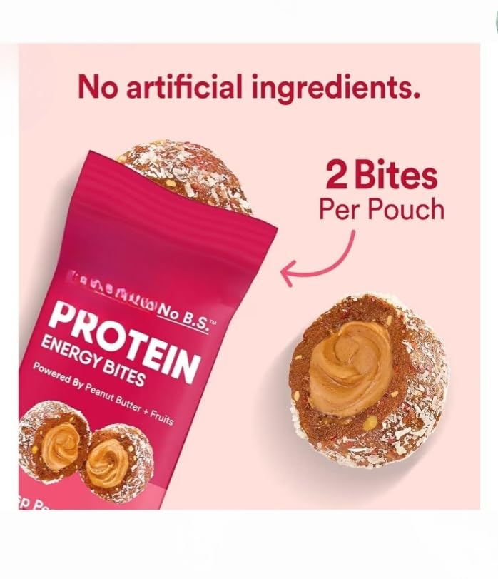Protein Energy Bites, Gluten Free Protein Balls, Strawberry Peanut Butter, 24.6 oz (28 Bites)