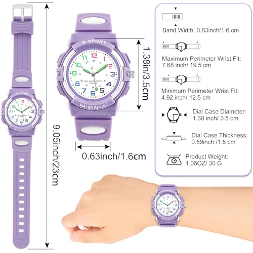 Image of Juboos Kids Watch Analog for Boys Girls, Childrens Waterproof Soft Strap Kids Time Teaching Quartz Wristwatch for Ages 5-15