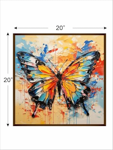 Image of Artsense Painting for wall decoration Abstract wall painting for living- butterfly painting for home decoration with frame-Multicolor /20x20 inches /(50x50 cm) (mix)