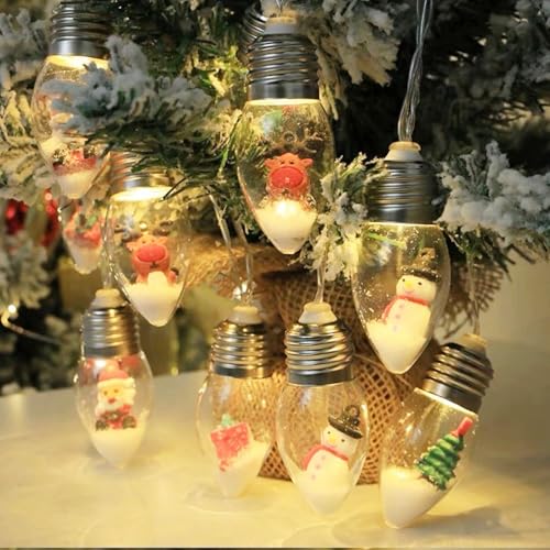 cailiya Weihnachten Lichterketter, 2M 10 LED Weihnachtsmann...