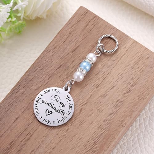 Image of MIXJOY Something Blue Gift for Bride, Wedding Day Bridal Blue Pearl Angel Wings Bouquet Garter Charm for Bride to Be