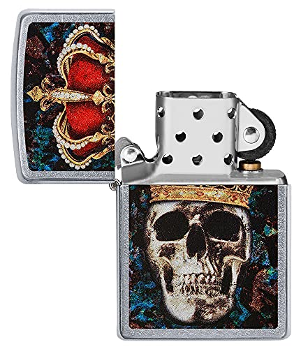 Zippo Skull King Encendedor de Bolsillo Cromado miniatura 4