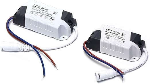 2 x Driver LED, 12-18 W, transformador para plafón LED, alimentador panel LED, conector CC para plafón LED (12-18 W)