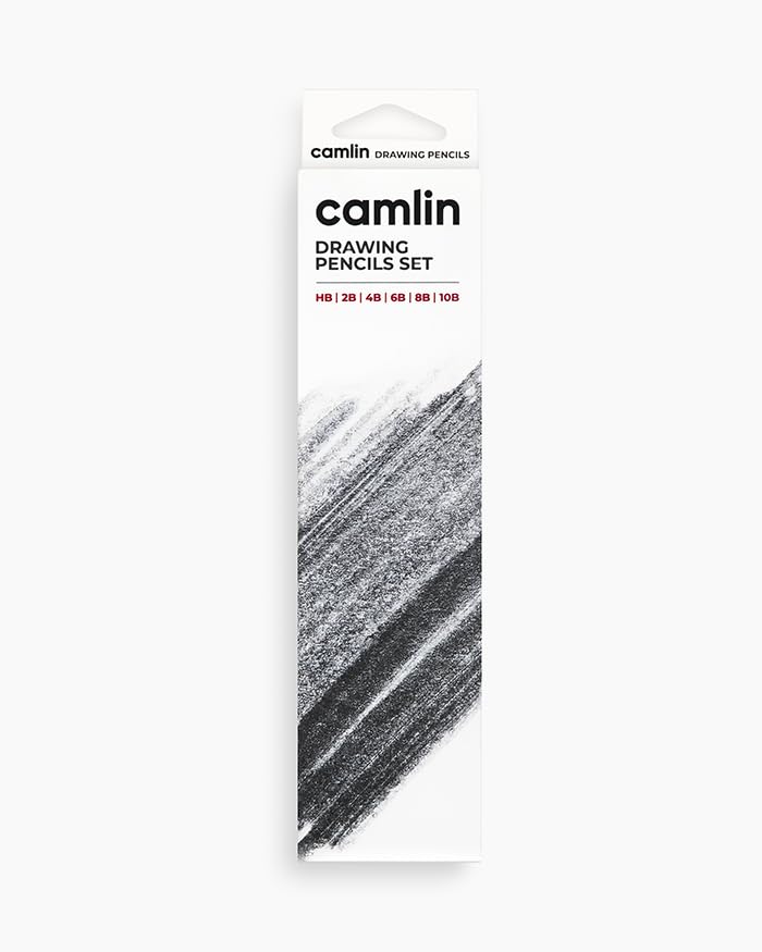 Image of Camel Assorted Drawing Pencils | Pack of 6 | HB, 2B, 4B, 6B, 8B & 10B | Sketching & Shading Pencils for Artists