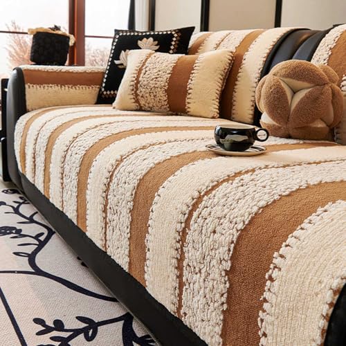 ソファーカバー 秋冬用 ソファーカバー かけるだけ ソファーカバー 2人掛け ソファカバー3人掛け 4人掛け 肘付き 肘なし 爪とぎ防止 犬猫対策 滑り止め 寒さ対策 防寒保温 洗濯可能 レトロ, A :カーキ-70×210cm