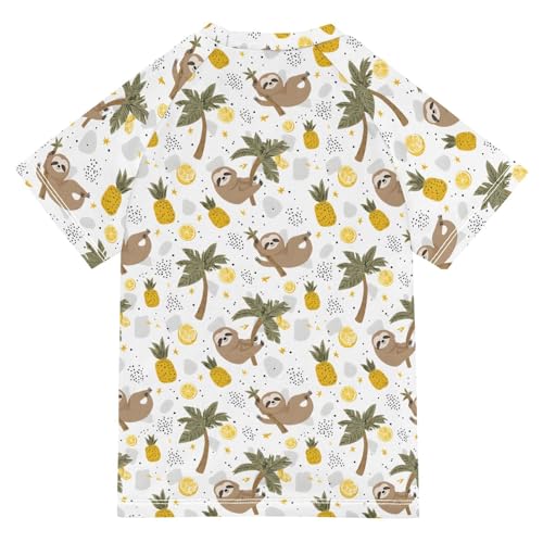 ALAZA Kids Rash Guard Boys Toddler Swim Shirts Short Sleeve Koala Pineapple UPF 50+ 3T2