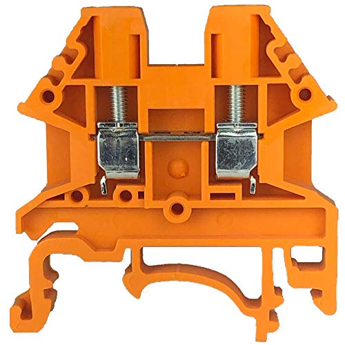Bornier pour rail DIN Dinkle DK2.5N-OR haute conductivité avec isolation thermique orange