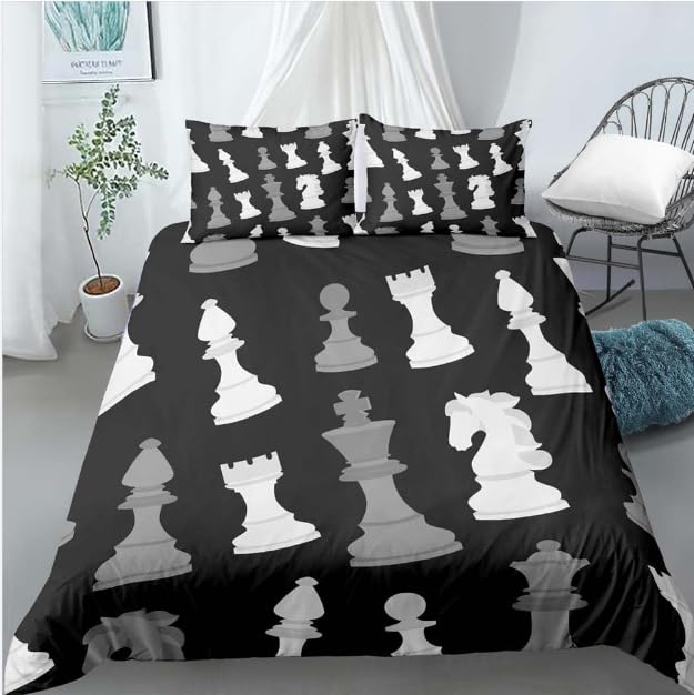 Housse de couette 160x200 échecs fermeture éclair pour en finir avec la couette qui glisse
