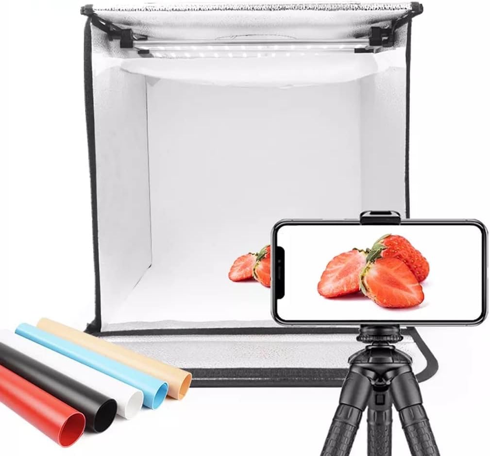 40 * 40cm 5 Color Background Folding Photo Box LED Light Tent Softbox Tabletop Shooting Foldable Tent Photobox with Dimmer