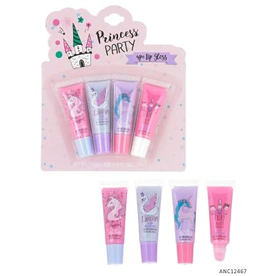 EXPRESSIONS 8pc Lip Gloss Set - Flavored Tubes, Non-Toxic Kid-Friendly, Sweet Scented Holiday Gifts, Children Birthday Party Favor Assortment