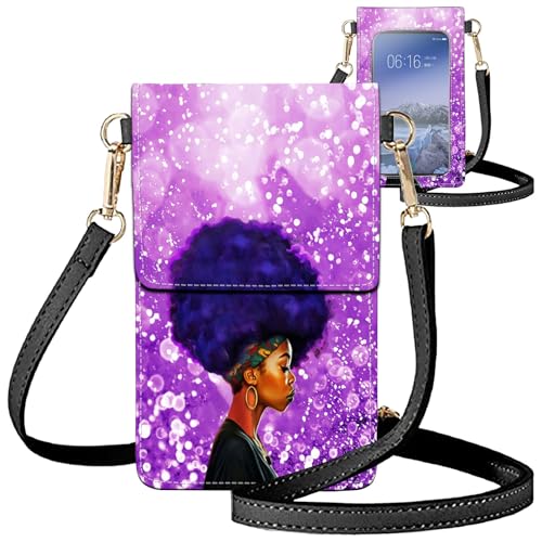 for Women Cell Phone Purse,with Touchscreen Cell Phone Purse,PU Leather Shoulder Bag Waterproof Phone Wallet Case with Clear Touch Screen Window up to 6.7 inch Smartphone,