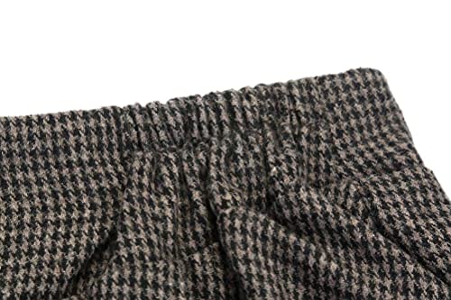 Image of IDEALSANXUN Women's Fall Winter High Waisted Wool Plaid A-line Long Skirt