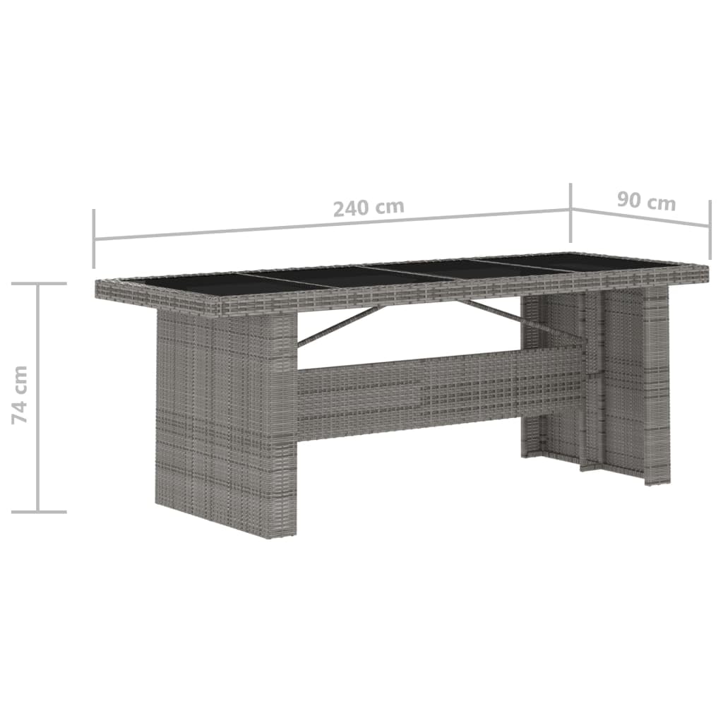 vidaXL Gartenmöbel 7-TLG. mit Auflagen Sitzgruppe Gartengarnitur Sitzgarnitur Gartenset Tisch Stühle Gartentisch Gartensessel Poly Rattan Grau