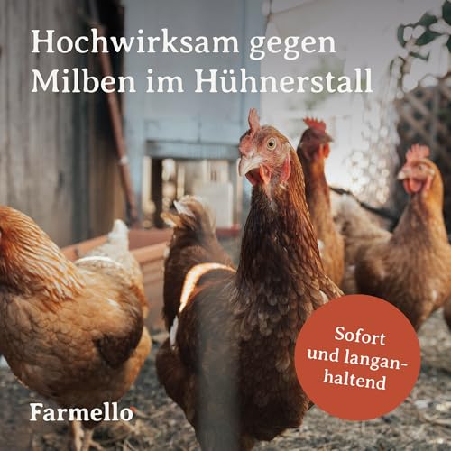 Farmello Anti Milbenspray Hühner 2,5l - Hochwirksamer Sofortschutz gegen Milben & Parasiten als Kontakt- & Umgebungsspray - Zur Vorbeugung & bei akutem Befall