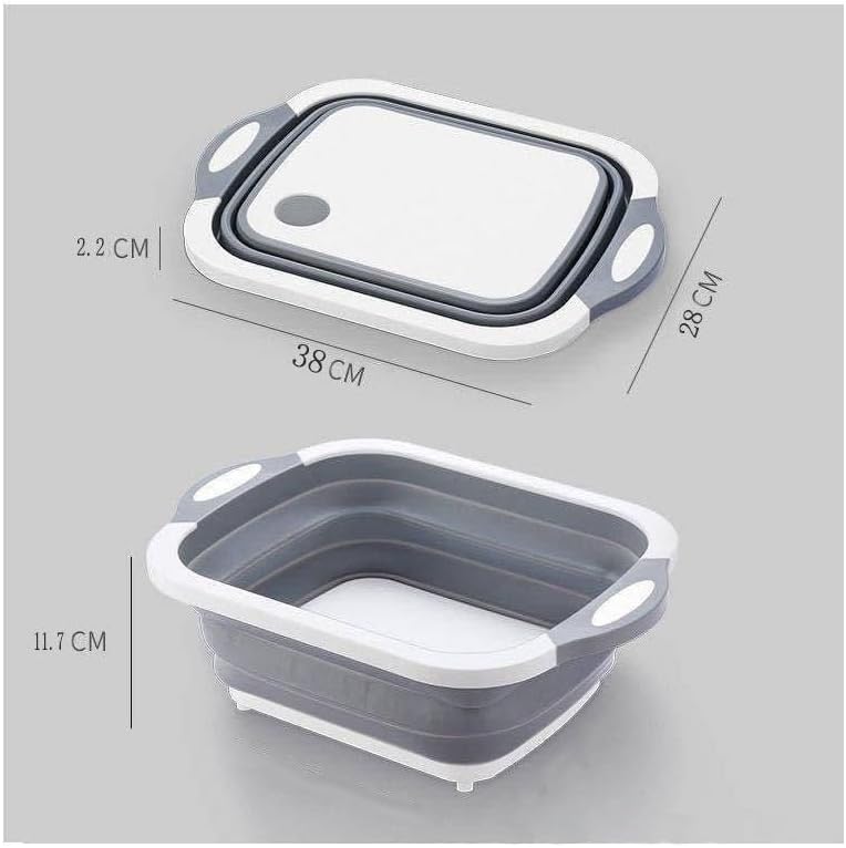 Folding vegetable board, multifunctional cutting board, household plastic cutting board, fruit washing, draining basket, kitchen vegetable washing,BBQ & Meal Prep Tub