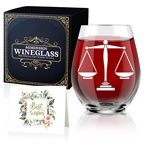 AGMDESIGN Stemless Wine Glass, 17 oz, Glass, Funny, Modern, Durable, Reusable, Hand Wash Only, Stemles, Letter Print, Wedding, Personal Use