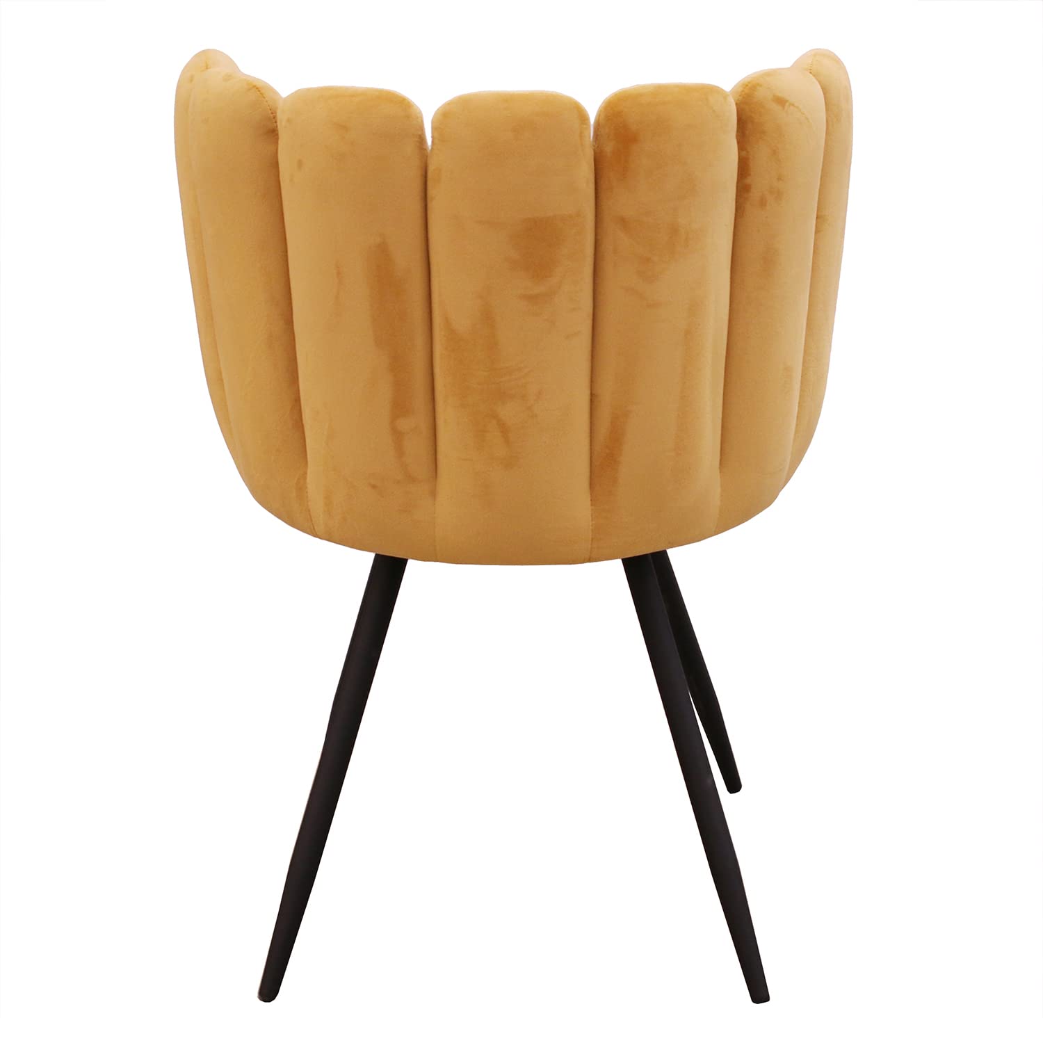 HOME DECO FACTORY - HD6520 Lote de 2 Sillas de Terciopelo Amarillo Capitoneado, Patas de Metal, Mobiliario Elegante para Salón, Comedor, Entrada, Dormitorio - 79 x 59,5 x 47,5 cm