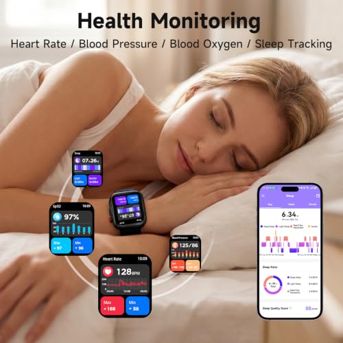 Image of Smart Watch for Men Women, Fitness Tracker Smartwatch 1.83 inch HD IP68 Black