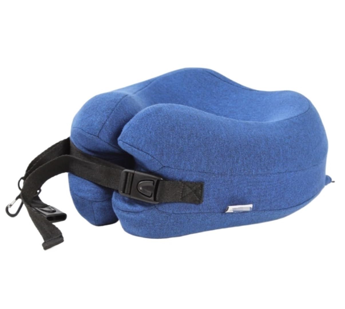 Cuscino da Viaggio in Memory Foam, Cuscino da Viaggio in Cotone Regolabile, Pieghevole per Aereo E Auto(Blue-B)